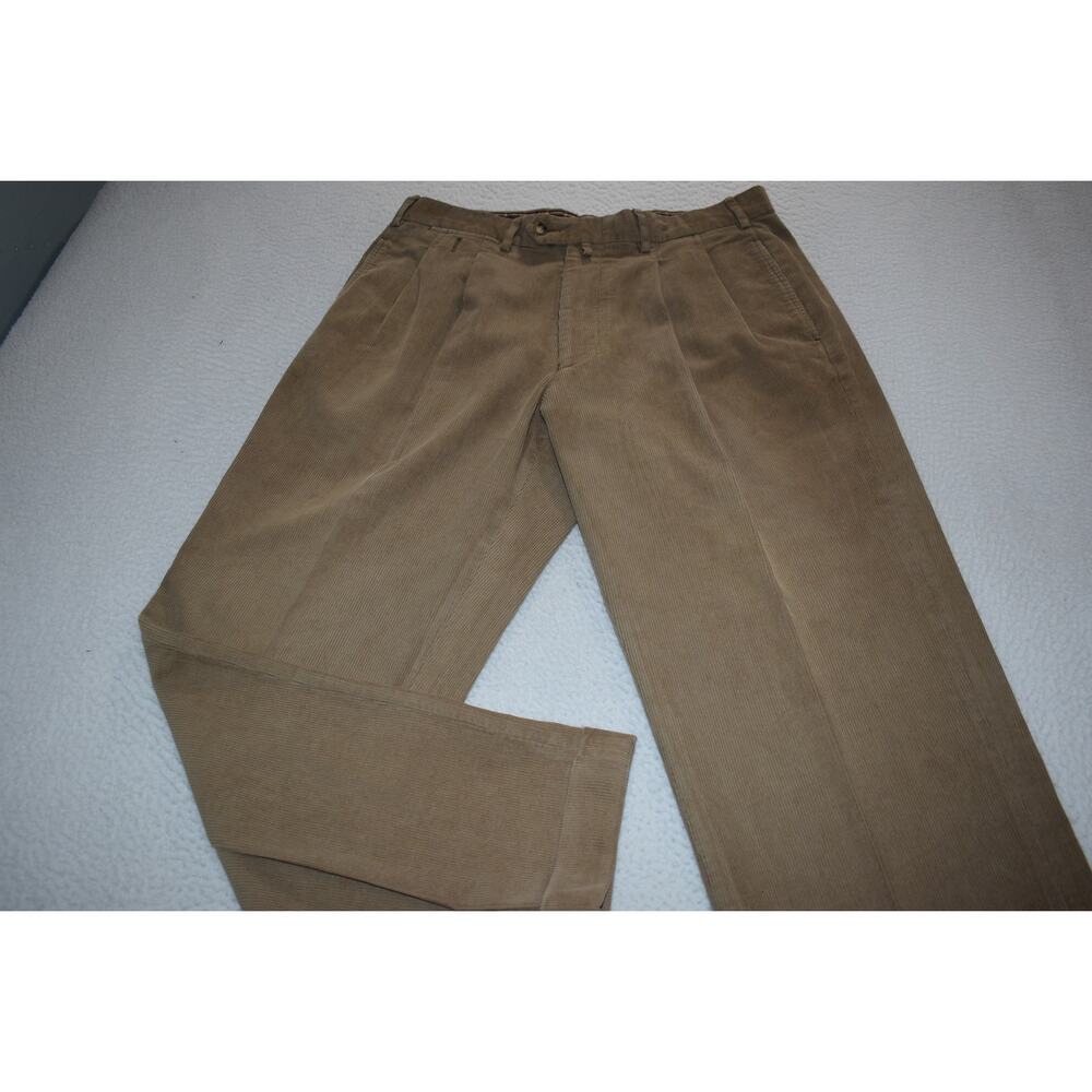 Faconnable Corduroy Pants Mens Size 35 x 31 Khakis Chinos Straight Cotton Tan